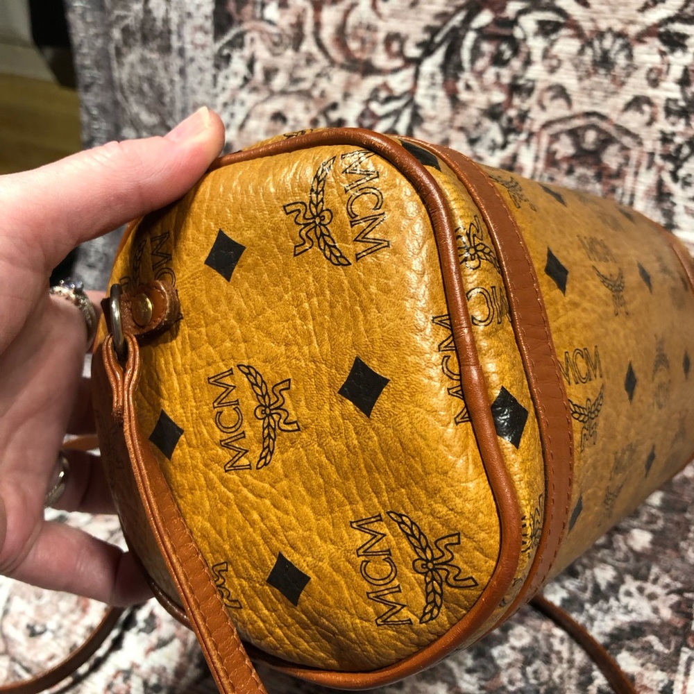 MCM Cognac Visetos Barrel Bag Pristine EUC - Picture 5 of 15